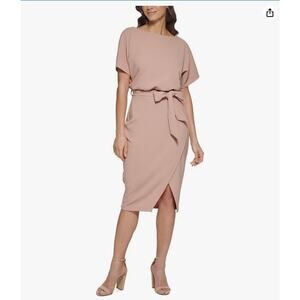 Kensie Women's Textured Knit Boat Neck Blouson Dress sz2